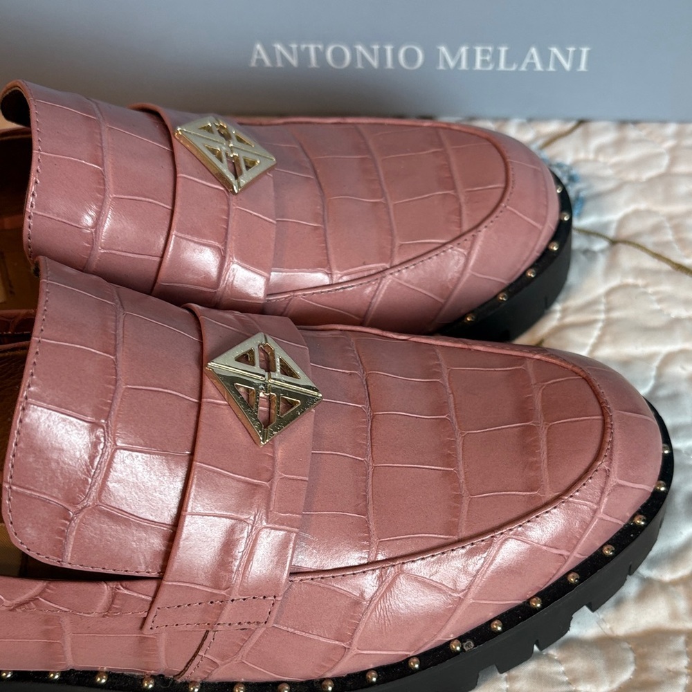 Antonio Melani Blush Arlo Croc-Embossed Loafers Size 8.5 - Picture 12 of 15